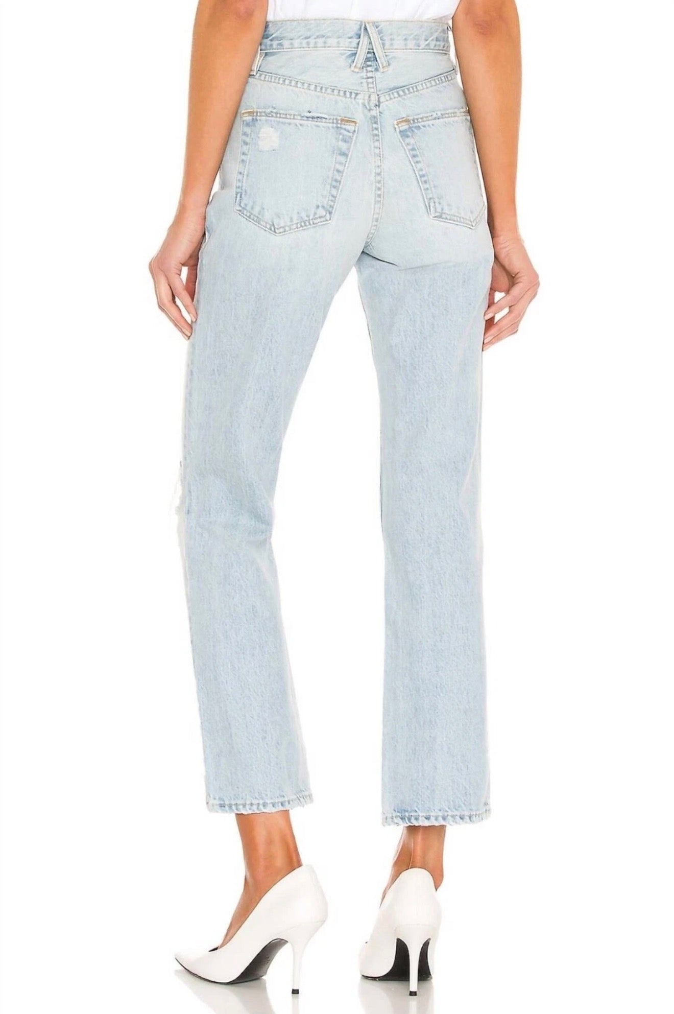 SLVRLAKE London High Rise Straight Ankle Jeans Heartbreak Hotel 27 NWT $349