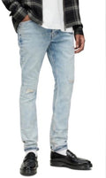 AllSaints Men’s Cigarette Damaged Acid Wash Jeans 30x32 NWT