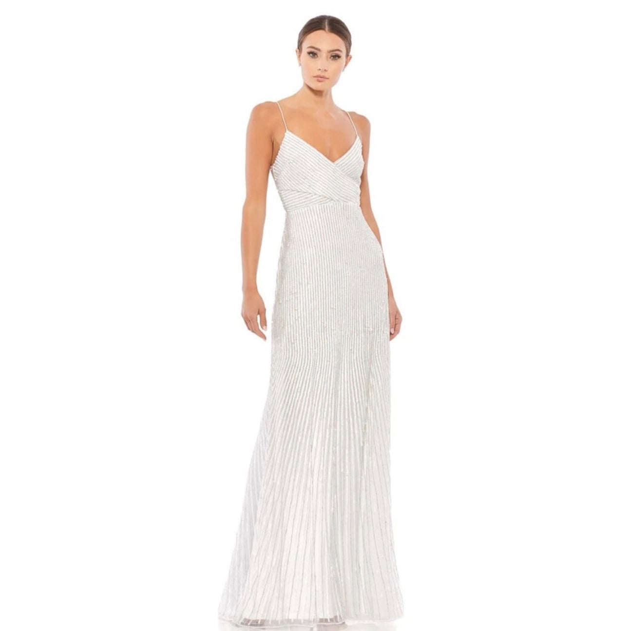 Mac Duggal Sequin Spaghetti
Strap Gown Pearl #10817 Sz 10