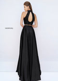 Sherri Hill 11330 Black Two Piece Halter High Slit Prom Gown Dress
Size 8 $498