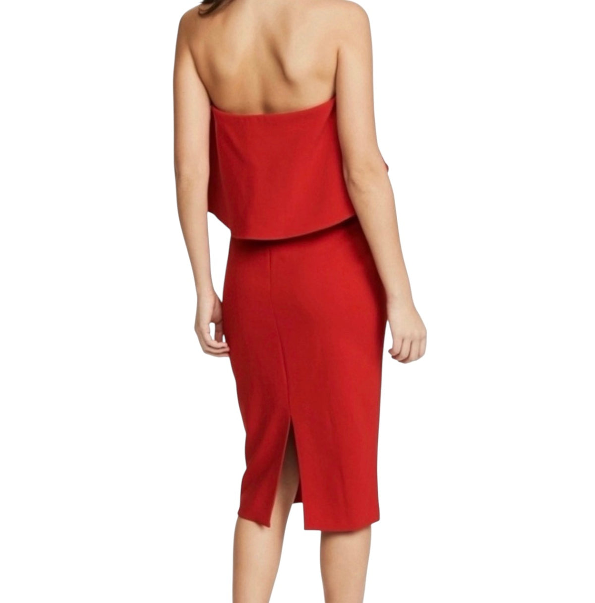 LIKELY Strapless Ruffle Driggs Dress in Scarlet Red Sz 8