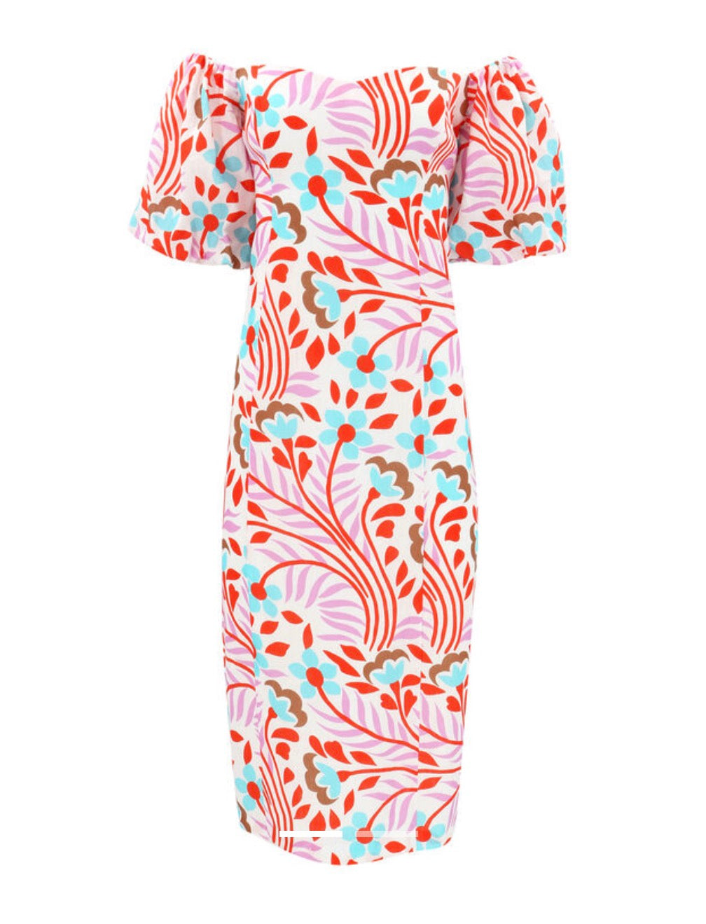 RHODE KARIMA OFF THE SHOULDER LINEN DRESS IN LAGO VINE PRINT SIZE 2 $525