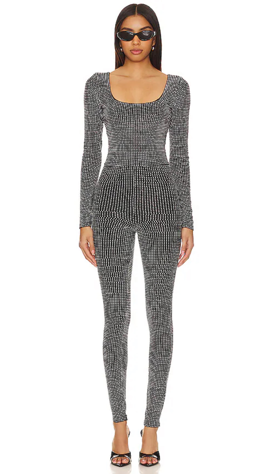 Good American Crystal Jumpsuit in Black Sz Small $299