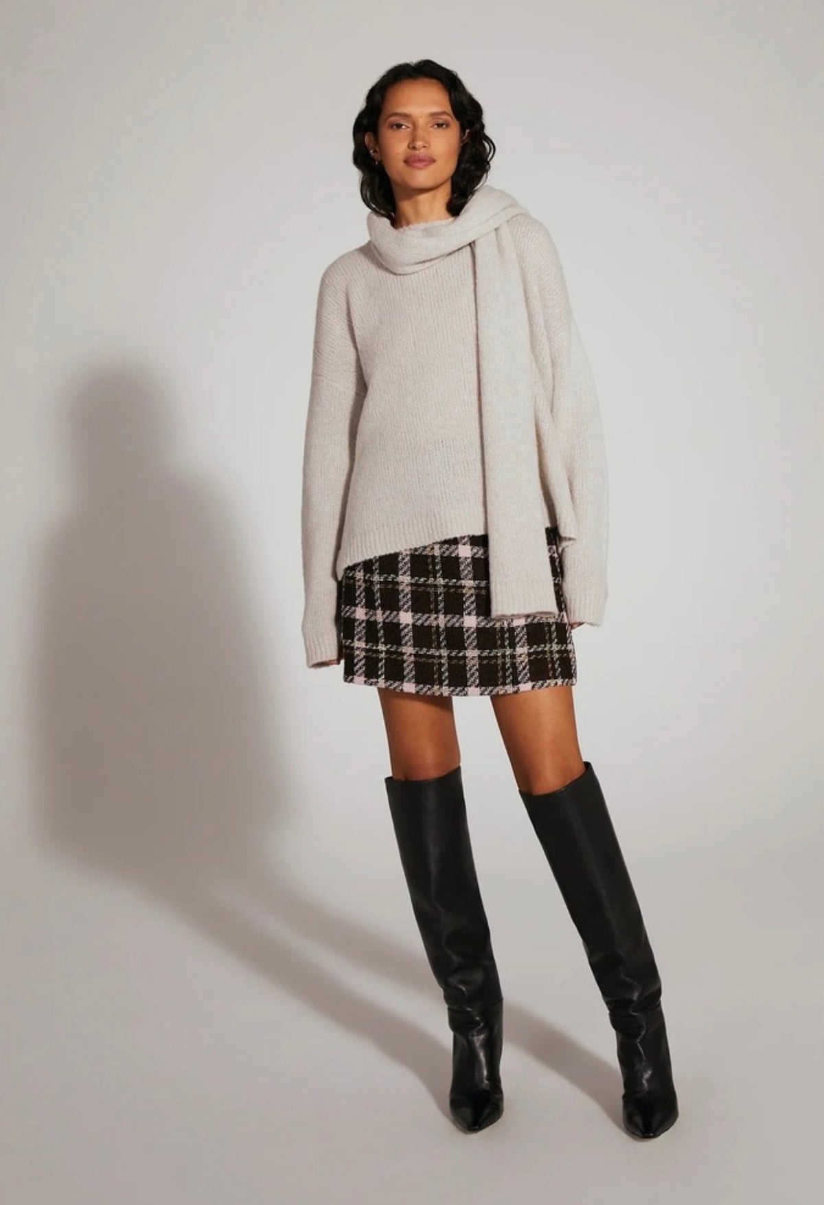 Favorite Daughter THE JAMIE Cashmere Blend Sweater in Gray Sz Large $378