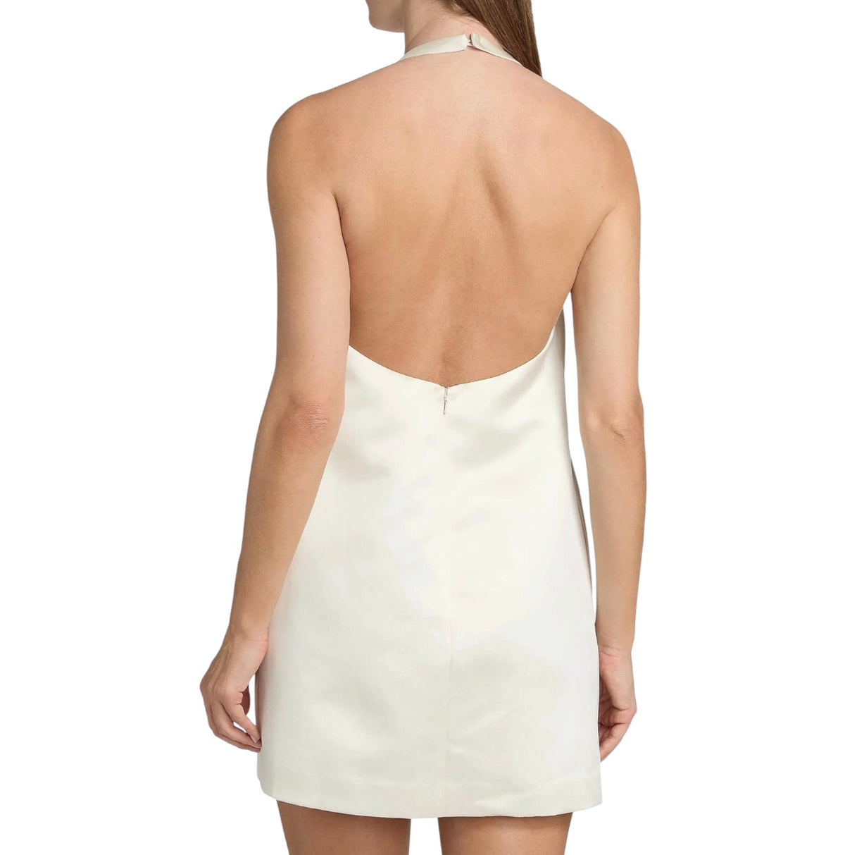 A.L.C. Sophia Satin Halter Mini Dress Off White Size 4