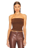 VINCE Strapless Wool & Alpaca-blend Top In Tobacco Sz XL $175