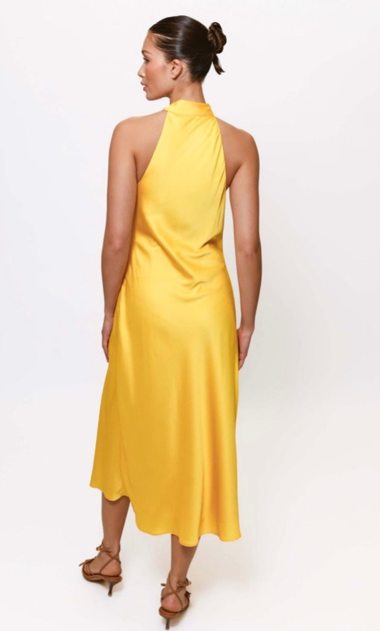 Hutch
Mari Sleeveless Halter Midi Dress in DAFFODIL Sz Small $275