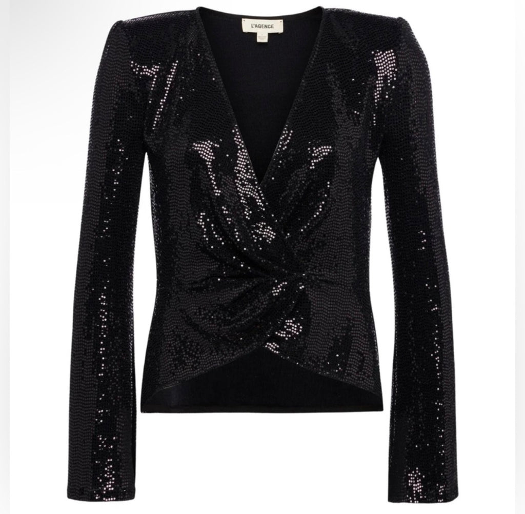 L'AGENCE Katya Bell Sleeve
Top Sequin Black Small