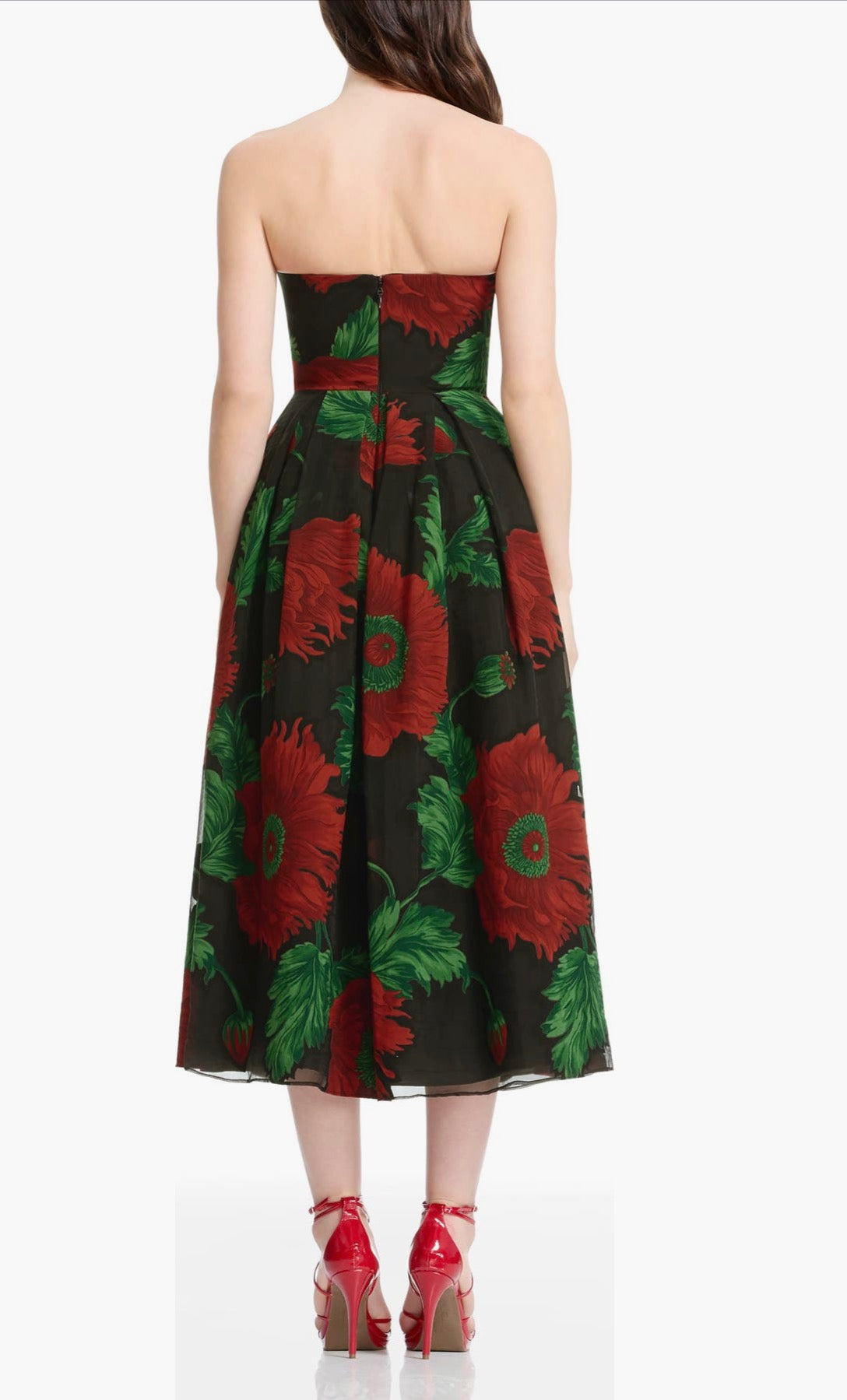 Dress the Population Maisy Strapless Fit & Flare
Cocktail Midi Dress
Color: Black Multi $448 Sz Small