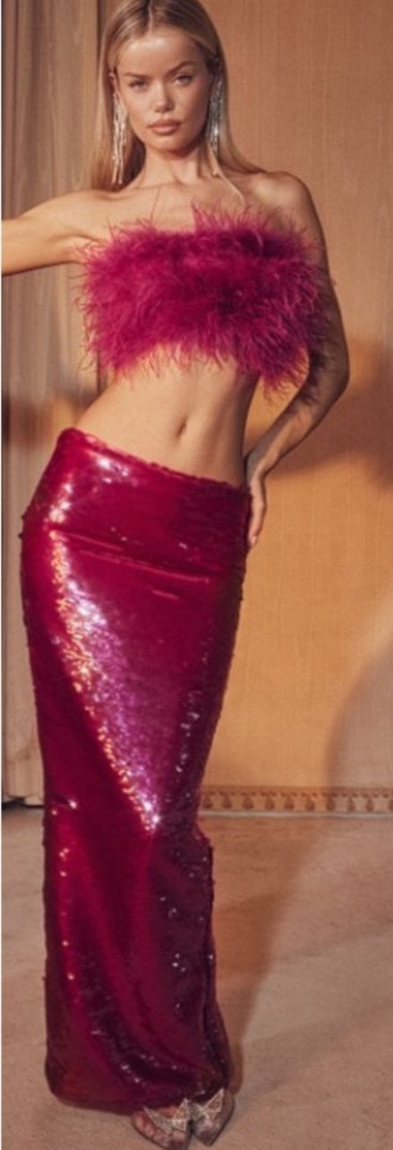 House of CB ALEXIS HOT PINT SEQUIN MAXI SKIRT Sz XS $165