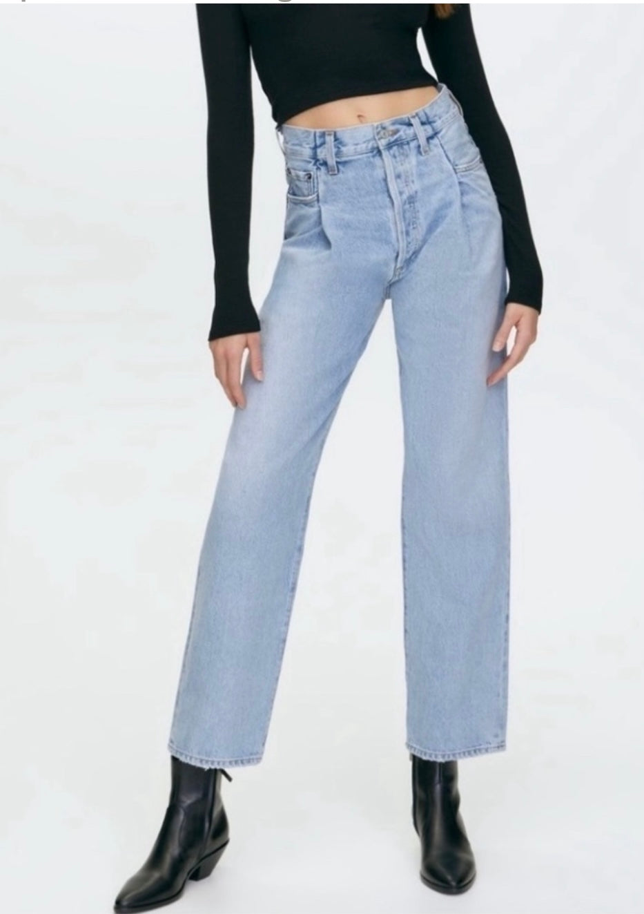 AGOLDE High Rise Fold
Waistband Jeans Denim Sz 25 $258