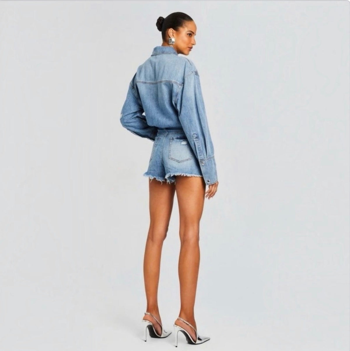 Retrofete ANNIE DENIM ROMPER in Oasis Sz Small