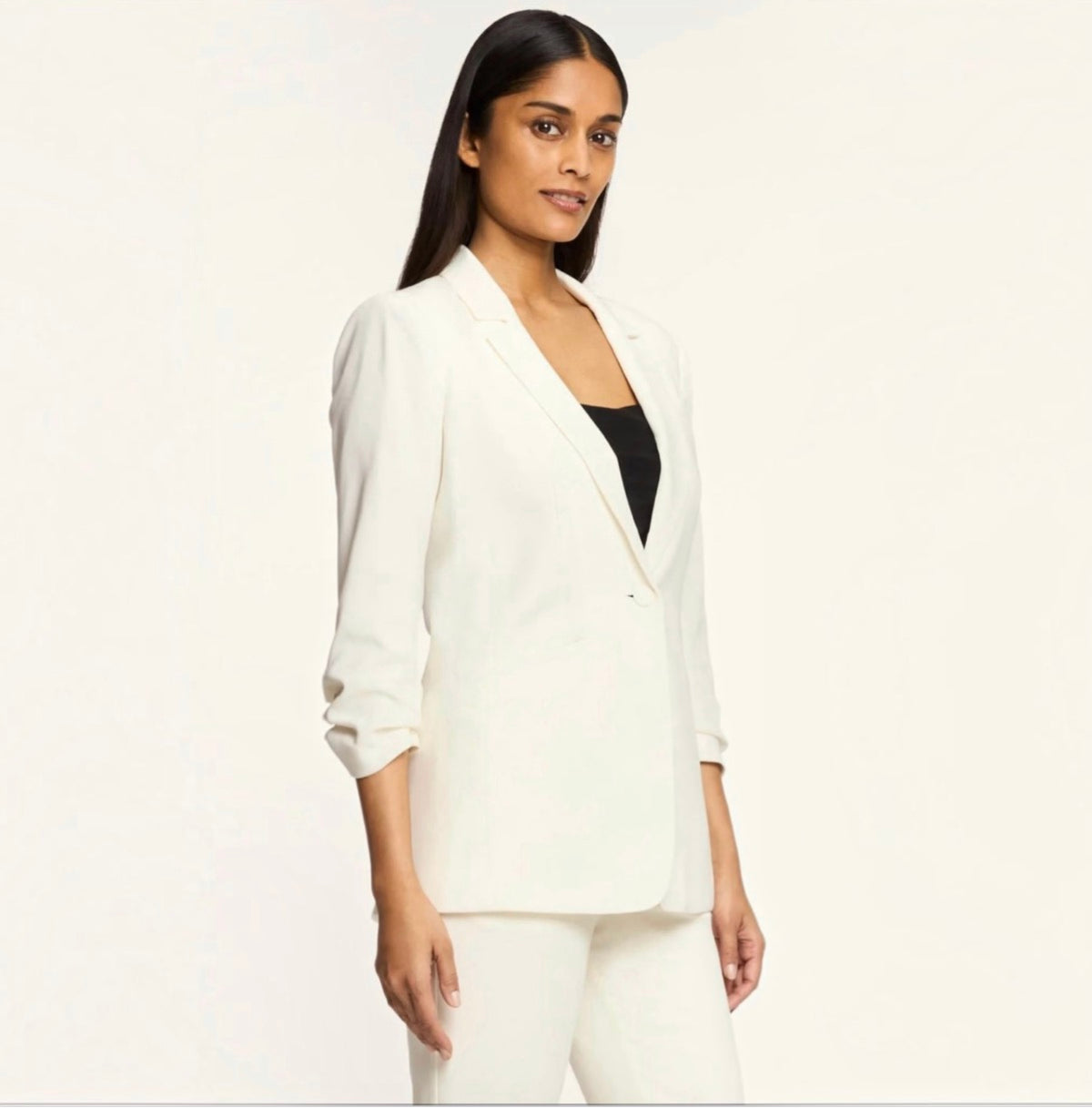 CINQ À SEPT Crepe Khloe Ivory Blazer Size 0