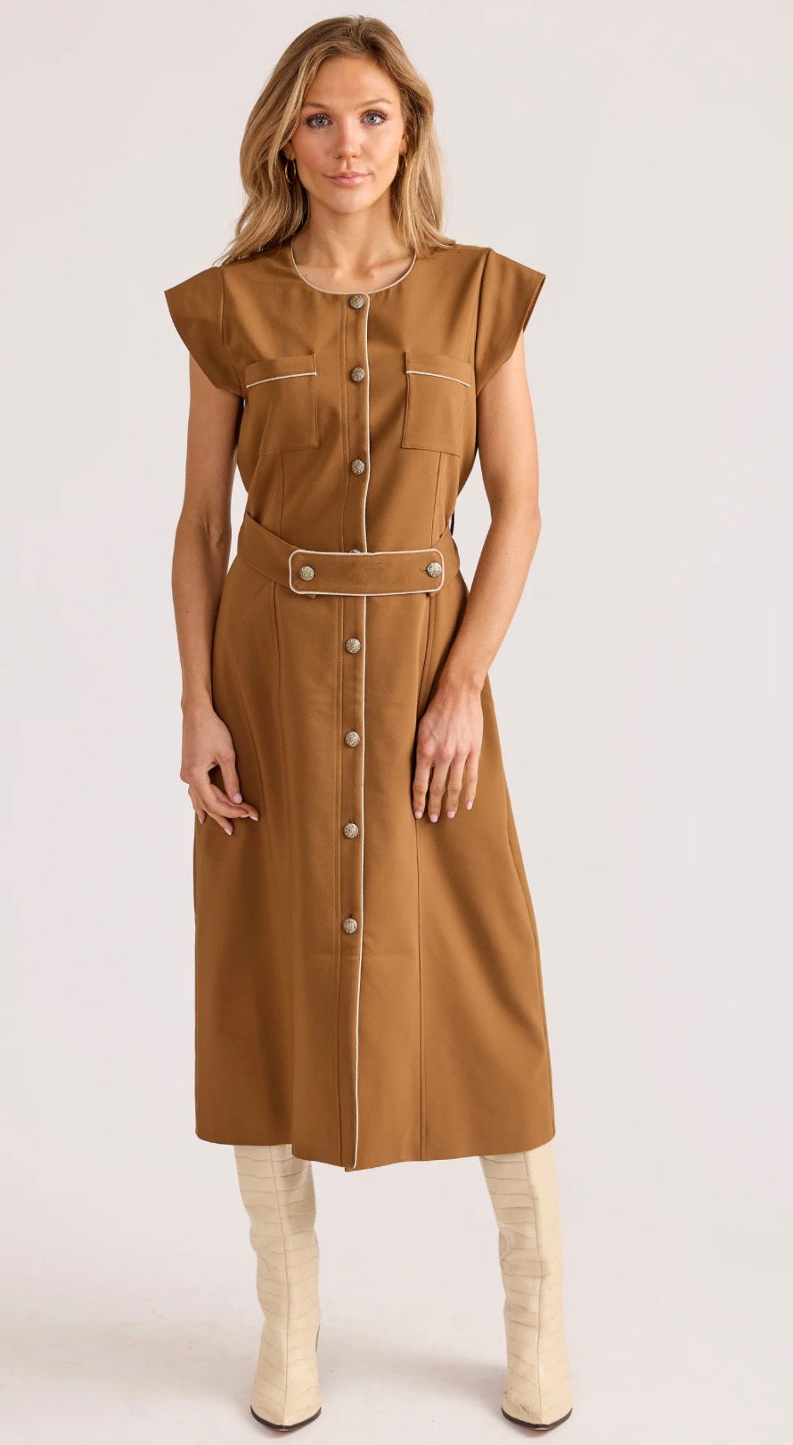 S’EDGE Collie Midi Dress - Toffee sz XS $282