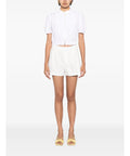 Alice + Olivia CONRY LINEN PLEATED SHORT Off White Sz 8 $250