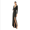 IEENA FOR MAC DUGGAL 26395 Black Sequin Long Sleeve Gown Size 4