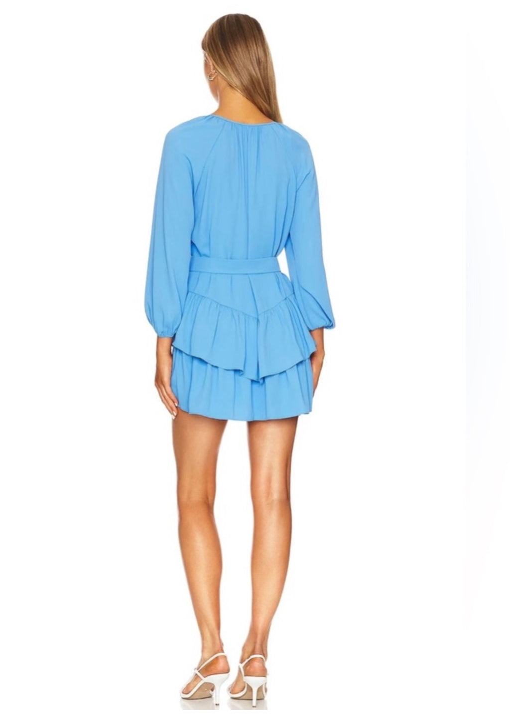 Amanda Uprichard Cleobelle Blue
Long Sleeve Tiered Mini Dress Size
Medium  $233