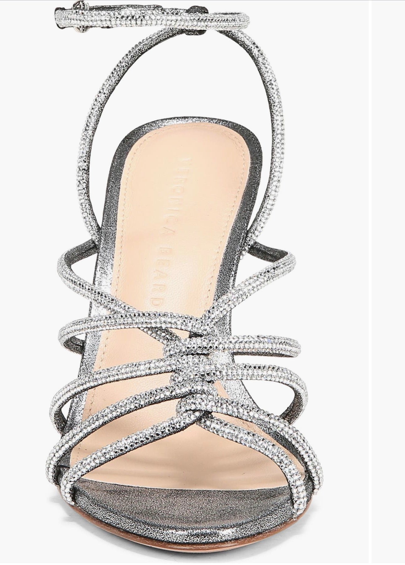 Veronica Beard
Aneesha Ankle Strap Sandal Gunmetal Silver sz 7.5 $395