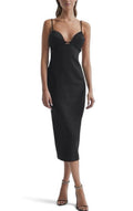 Reiss Rochelle Strappy Midi Dress in Black Sz 2 $385