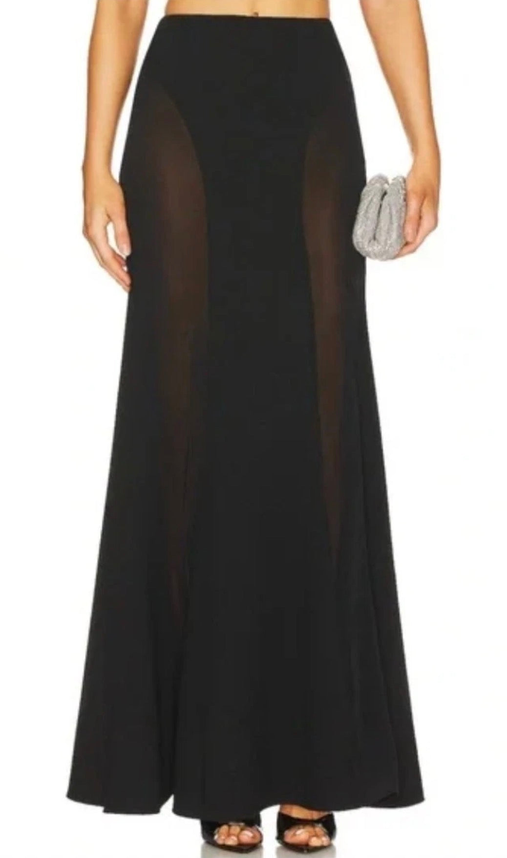 NBD Gisèle Maxi Skirt in Black Sz Medium  $188