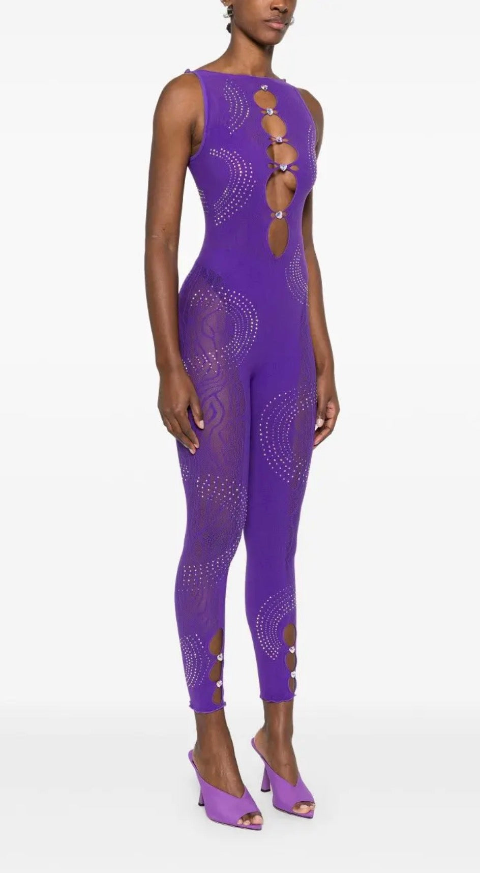 Poster Girl RHINESTONED JANICE JUMPSUIT in TWILIGHT Purple One Sz $255