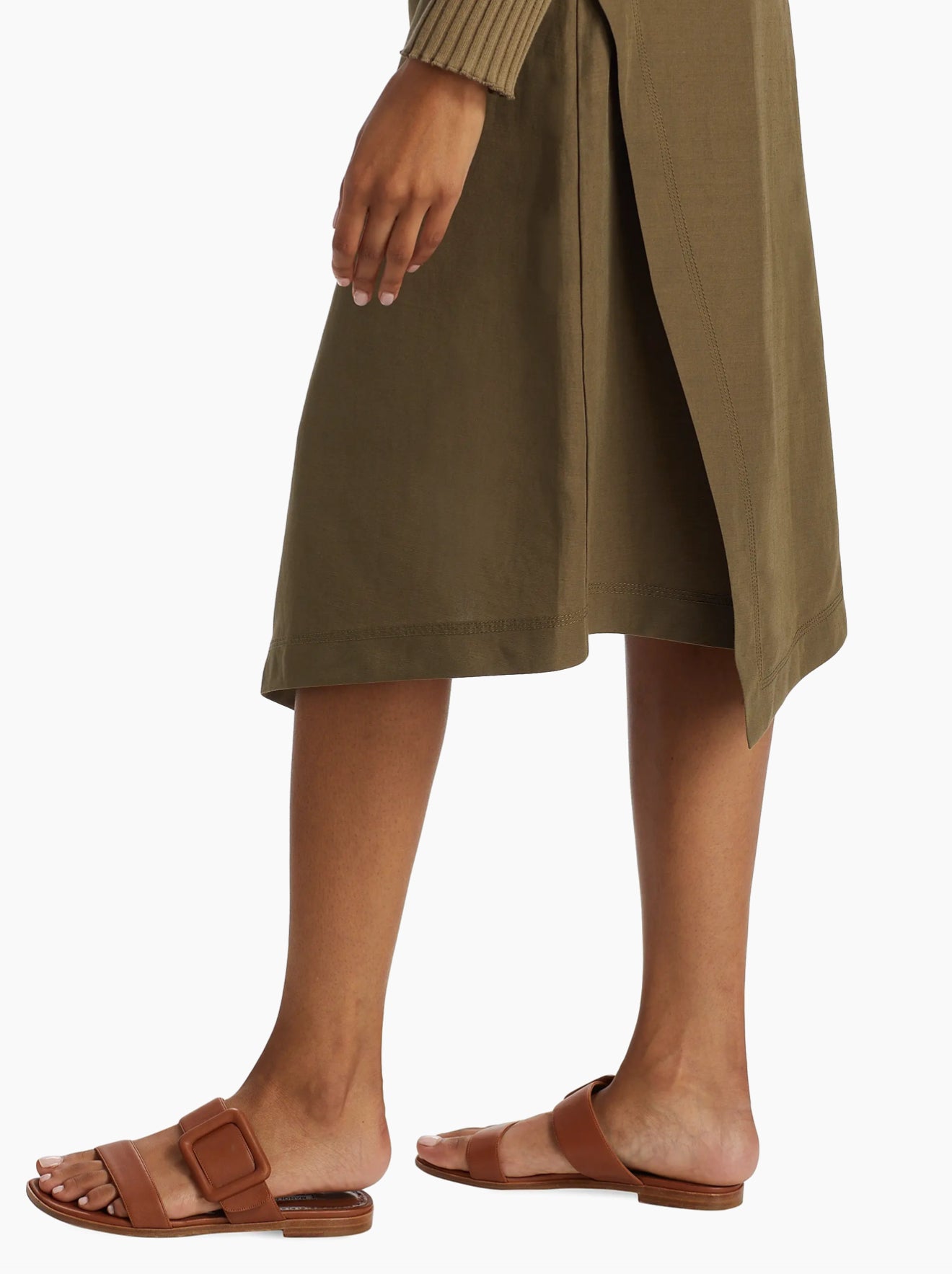 Vince Utility Panelled Asymmetric Skirt in Washed Vine Sz 0 $395