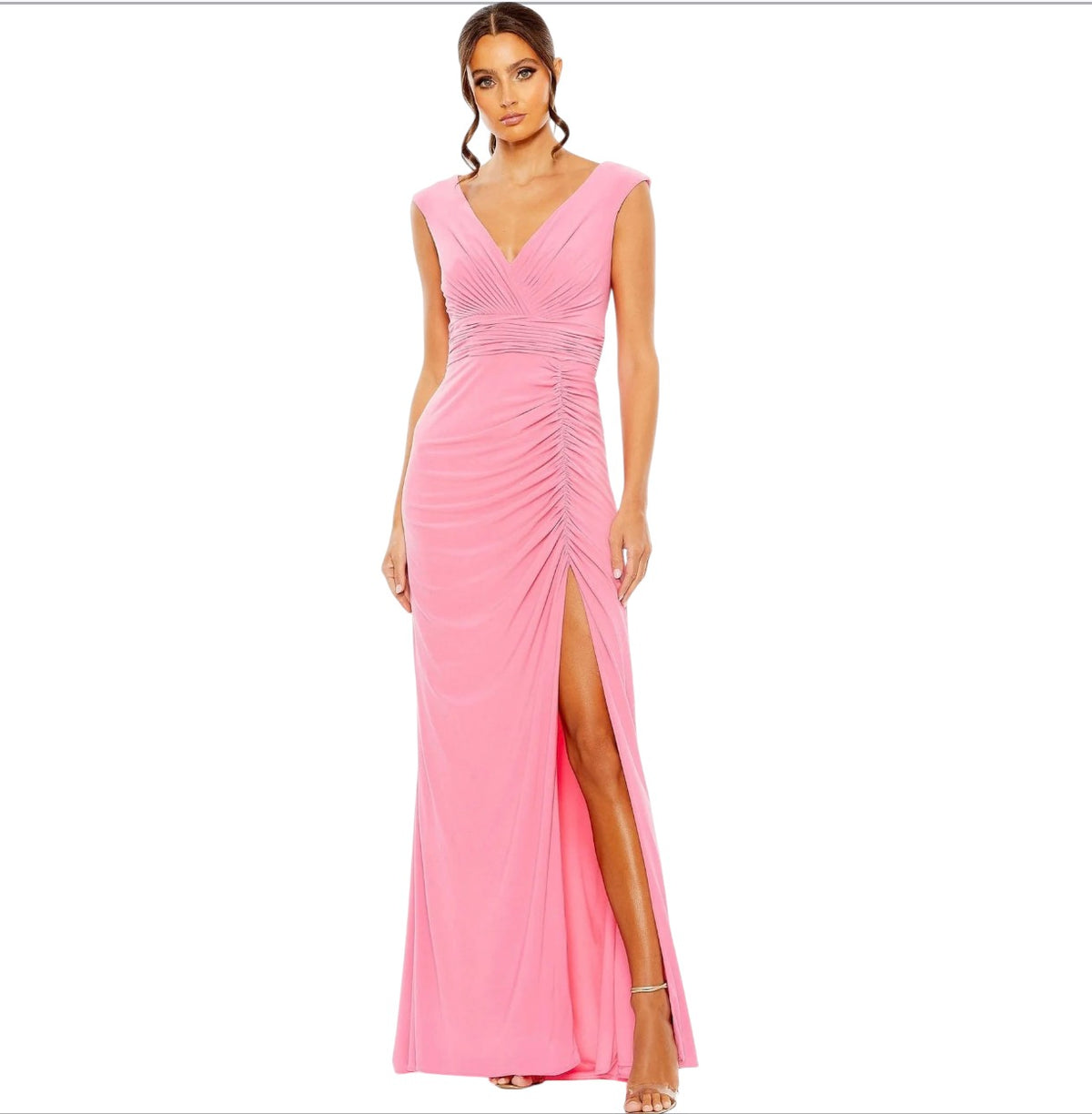 Ieena MAC DUGGAL 55974 Candy Pink Ruched Formal Gown Size 12