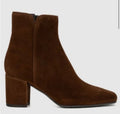 AQUATALIA DALIA CHESTNUT brown suede high block heel zip up ankle sz 10.5 $495