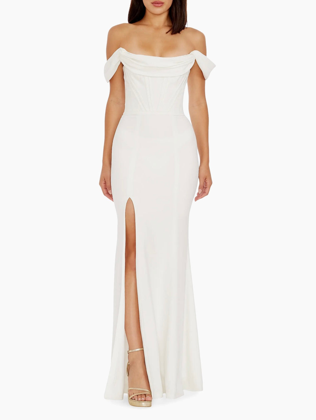 Dress The Population Melania Bustier Mermaid Gown White Size Small $248