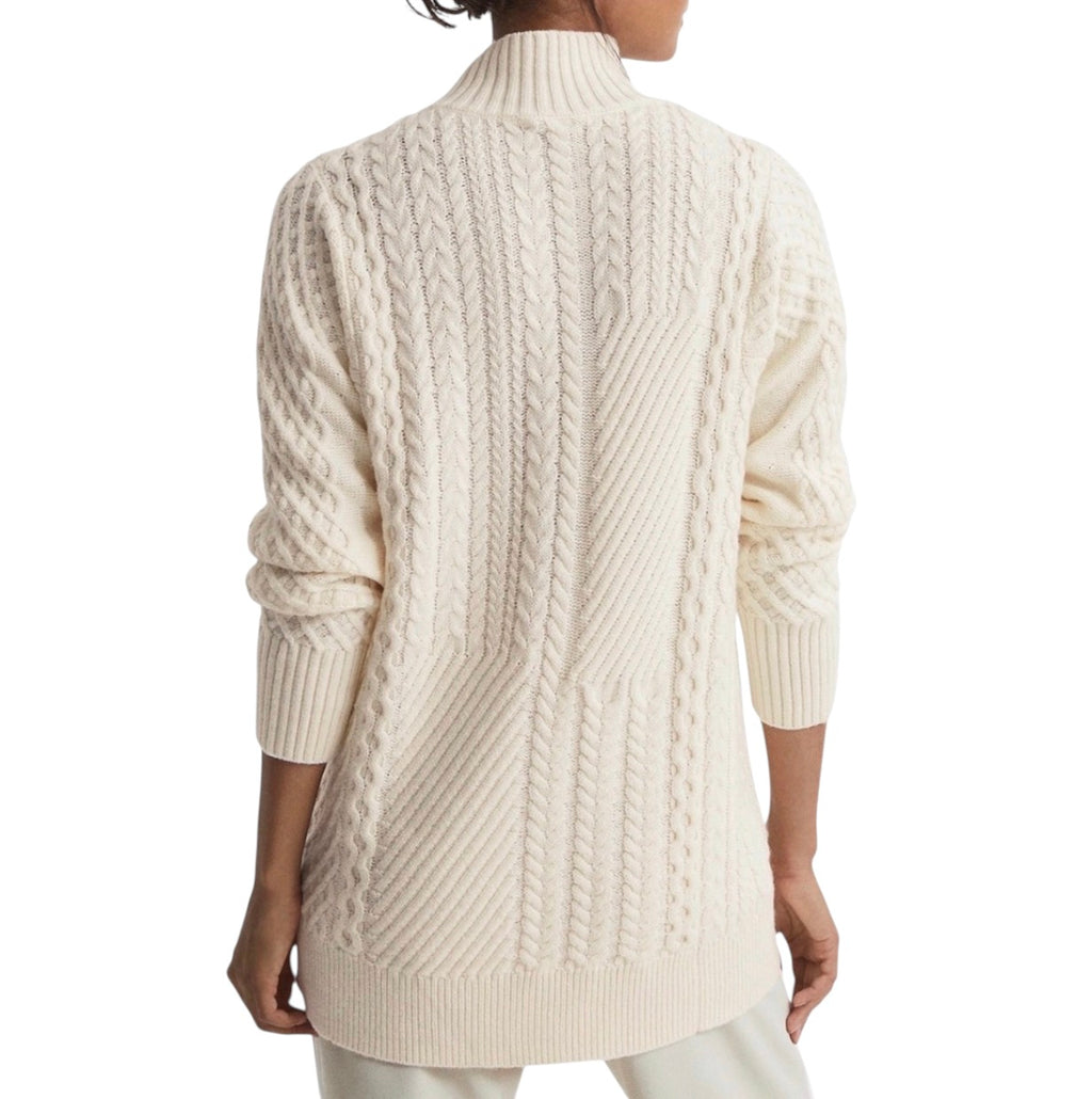 REISS Martha Roll Neck Cable Knit
Sweater in Cream Sz XS