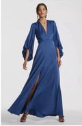 Sachin & Babi Jenny Satin Crepe Gown in Washed Indigo Size 10 $795