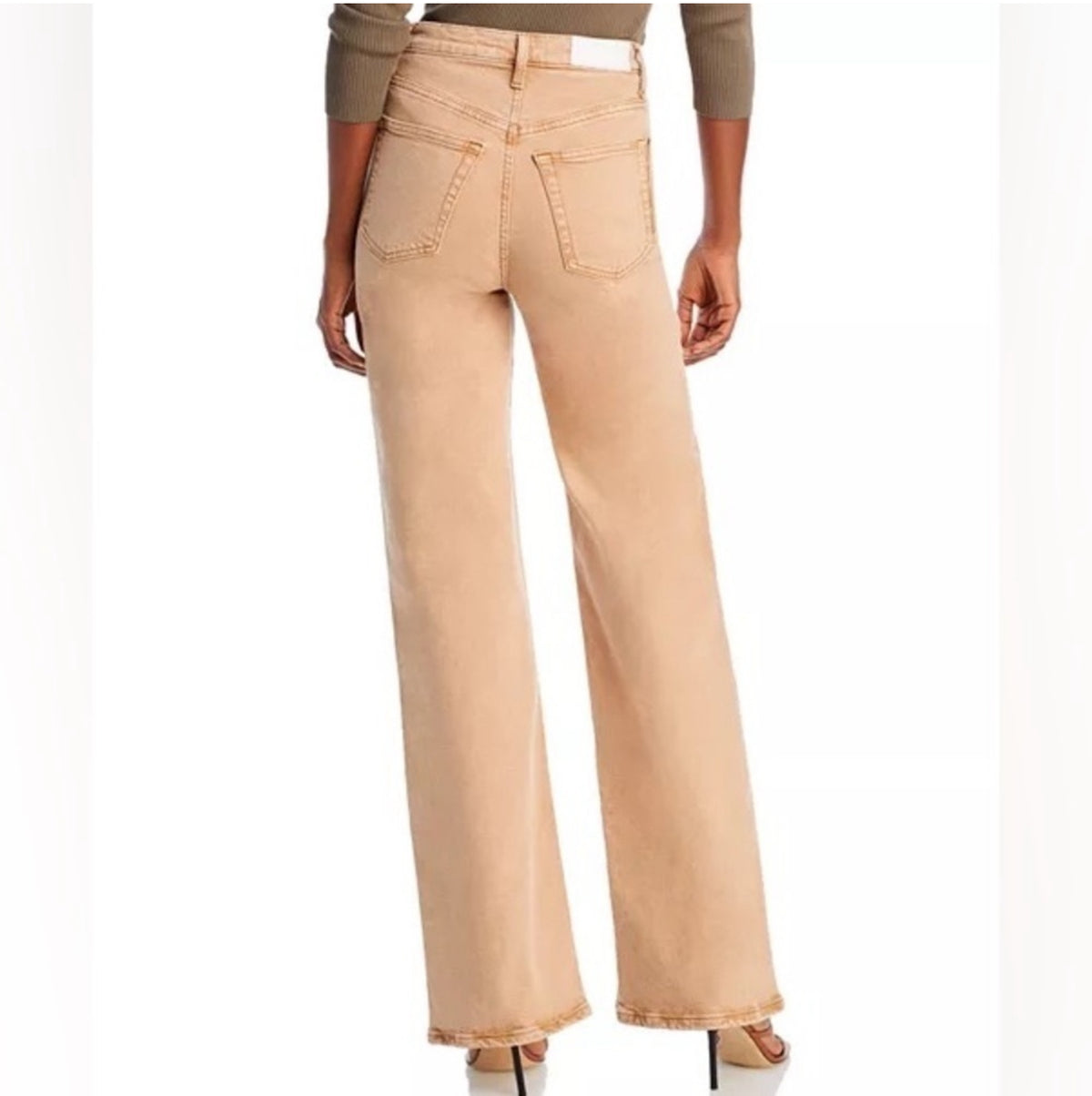 RE/DONE '70s Ultra High Rise
Wide Leg Jeans in Washed Khaki Sz 26