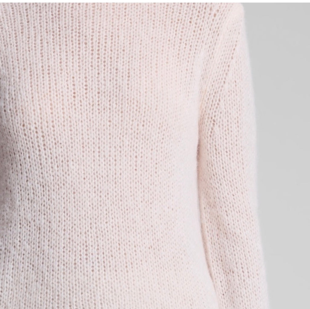 A.L.C. Bowie Sheer Alpaca Crewneck Sweater Light Pink Sz XS