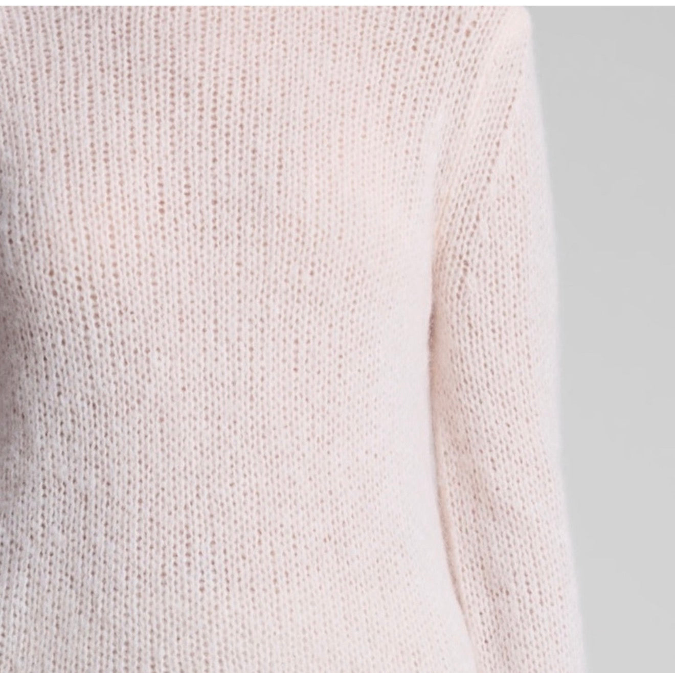 A.L.C. Bowie Sheer Alpaca Crewneck Sweater Light Pink Sz XS