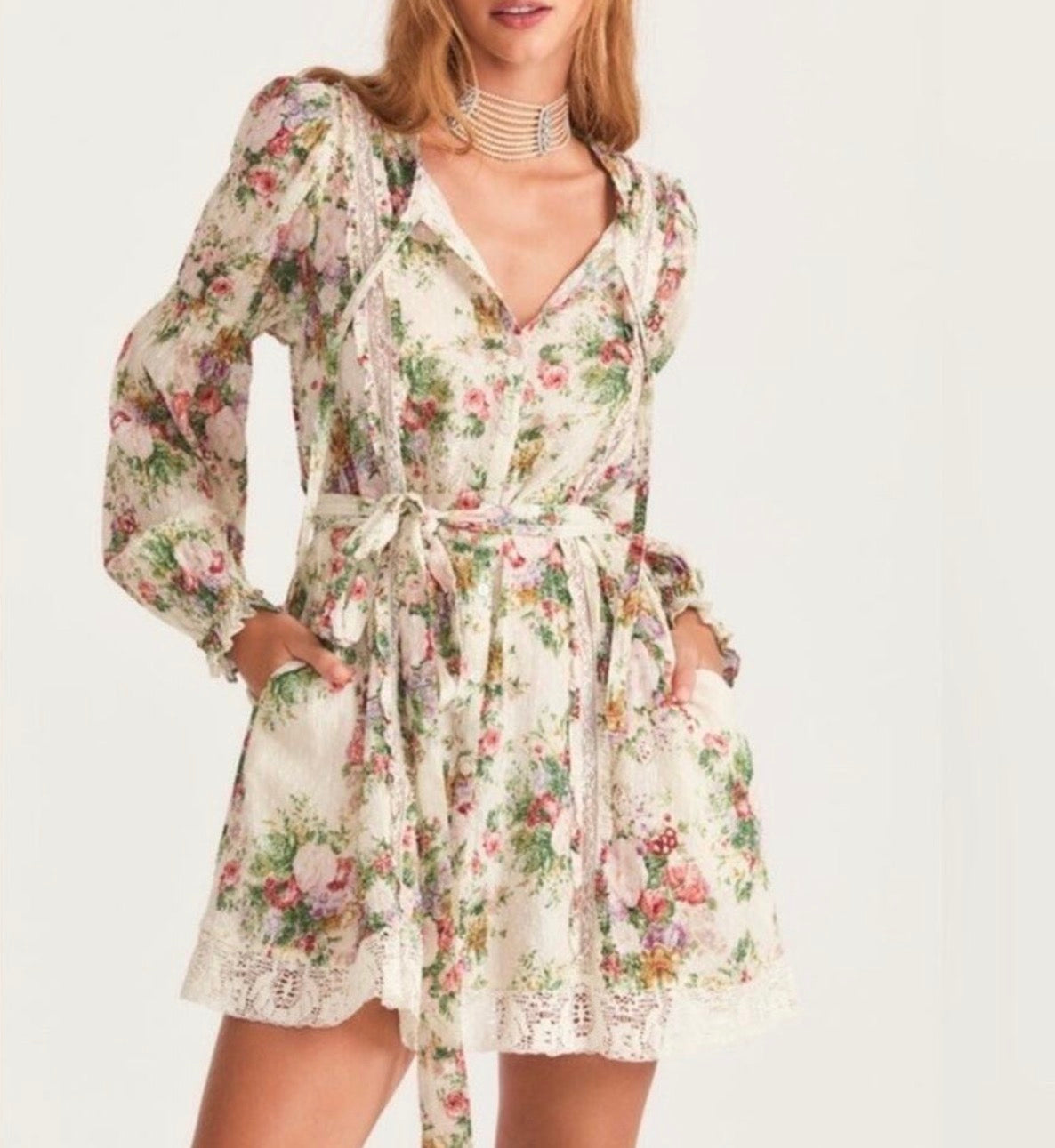 Loveshackfancy LoveShackFancy Shining Gemstone Fria Mini Dress Sz Small $465