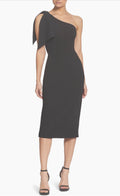 Dress the Population Tiffany One-Shoulder Midi Dress Black Sz Small