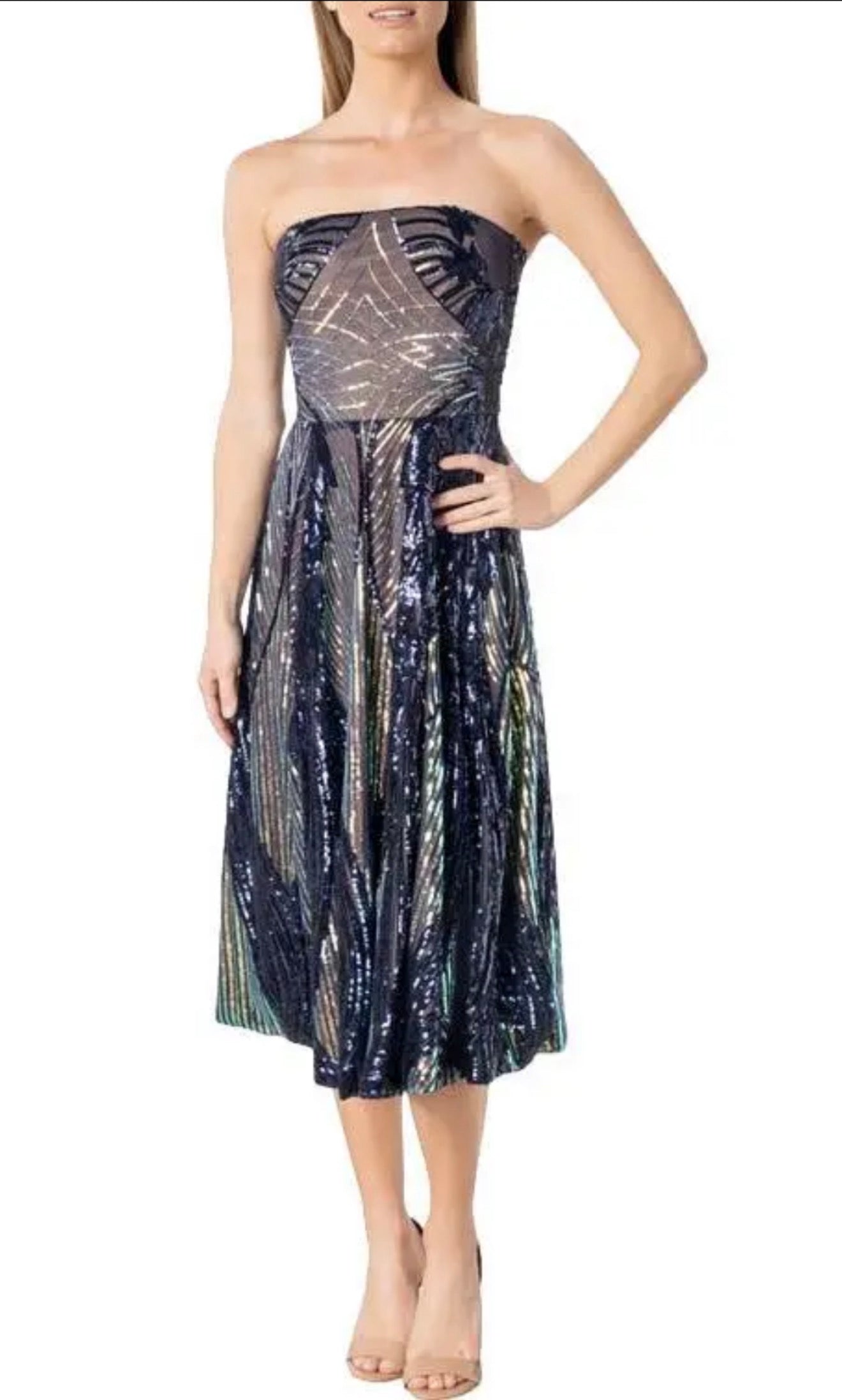 DRESS THE POPULATION
Sequin Fit & Flare Dress Sz XS $348
