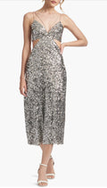 Sachin & Babi Roux Sequin Cutout
Midi Dress Silver Sz 4 $475