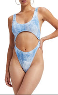 GOOD AMERICAN
Always Fits Tie Dye Cutout One-Piece Swimsuit Sz 3/4 Size Large/ XL $105
