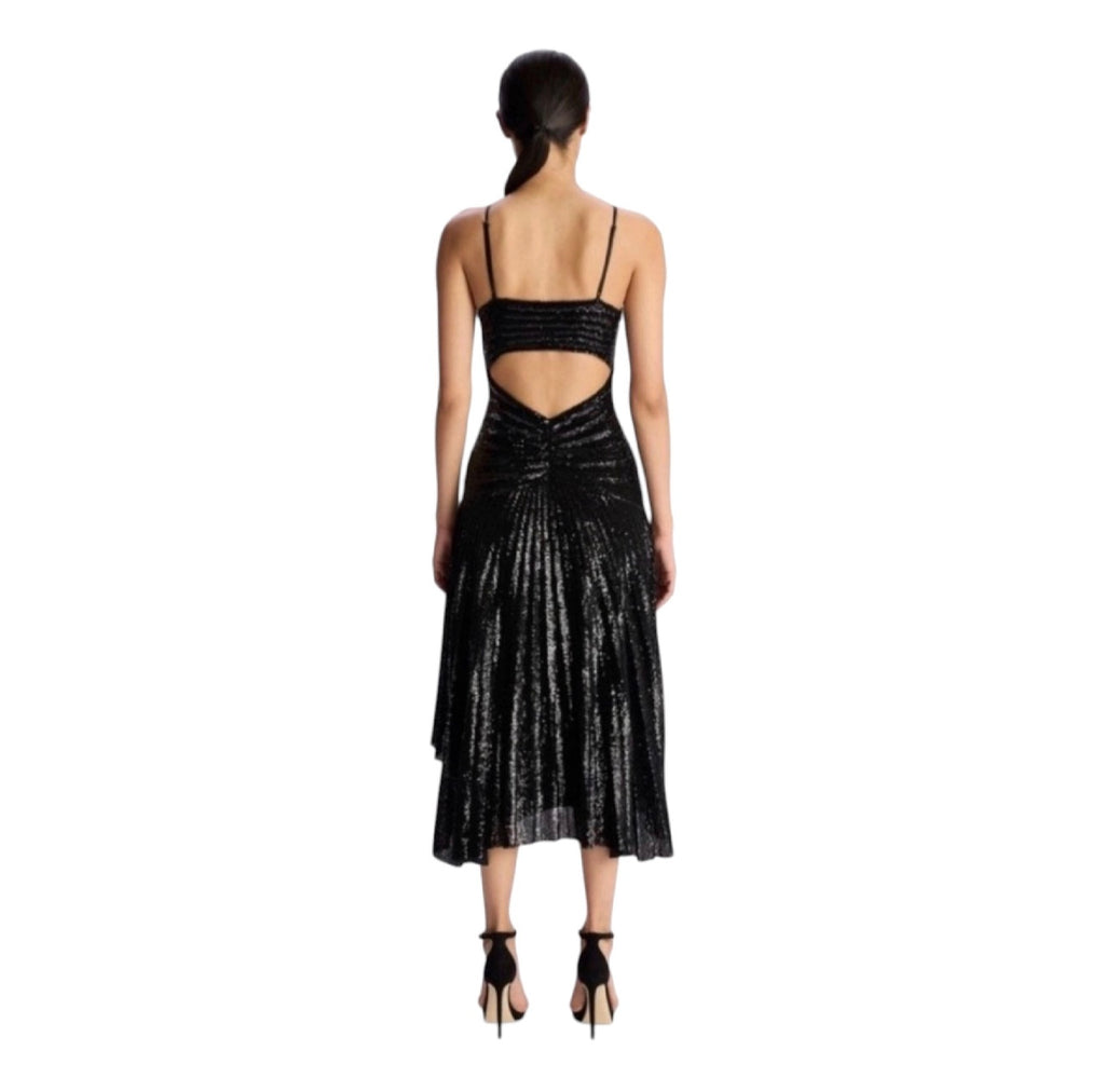 A.L.C. Lou Sequined Keyhole Midi-Dress Black Sz 6