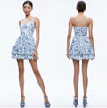 Alice & Olivia Daisy Tiered Ruffle Mini Dress Je Ladore Spring Sky Sz 14 $395