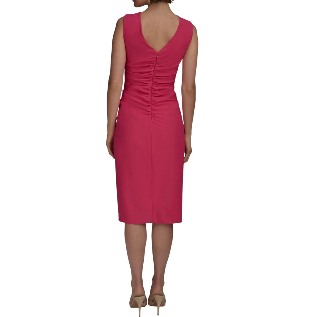 Donna Karan New York Ruched Draped Sleeveless Sheath Dress Size 8