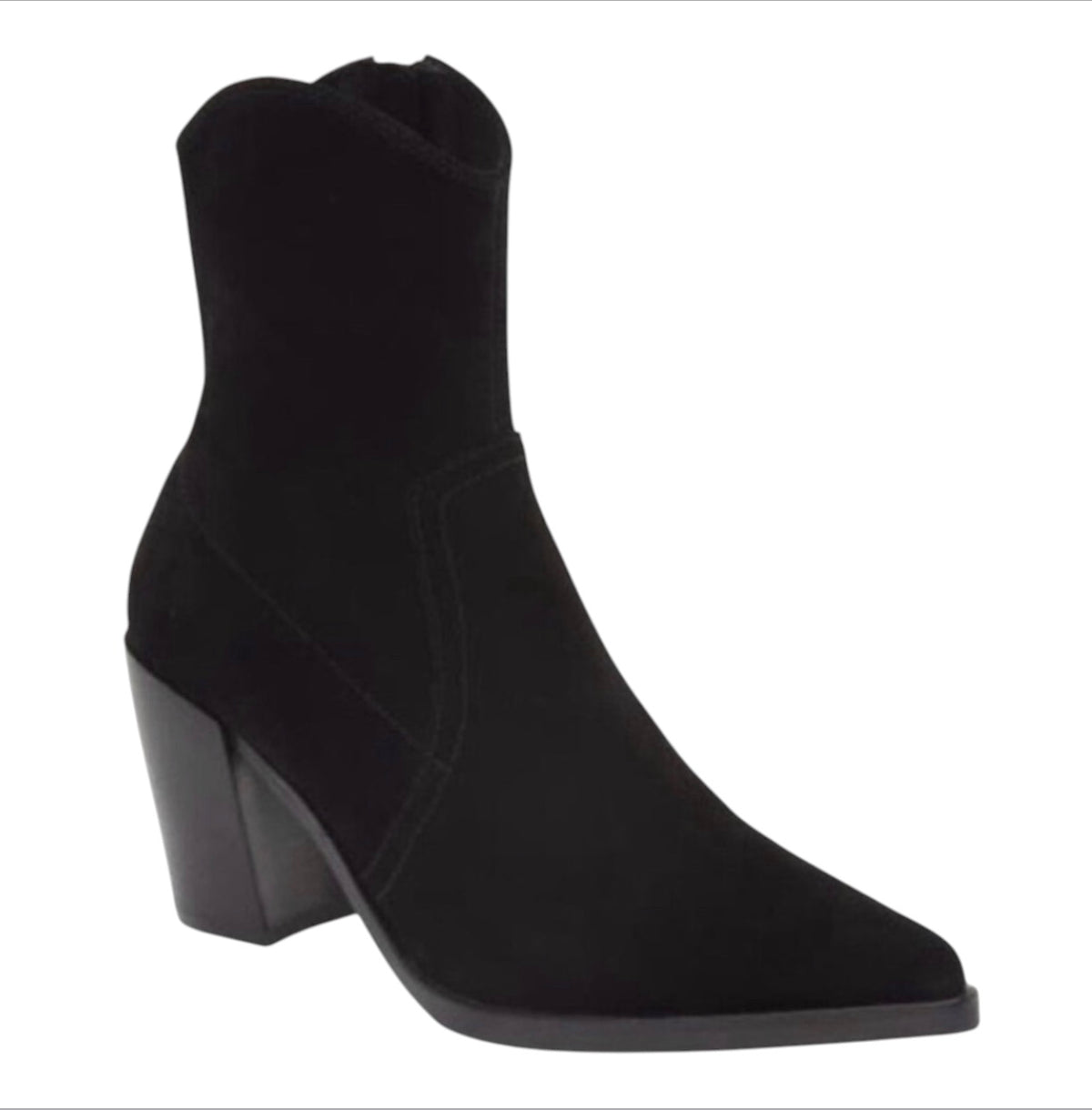 Jeffrey Campbell Jolena Black Suede Leather Western Ankle Bootie Sz 5.5
