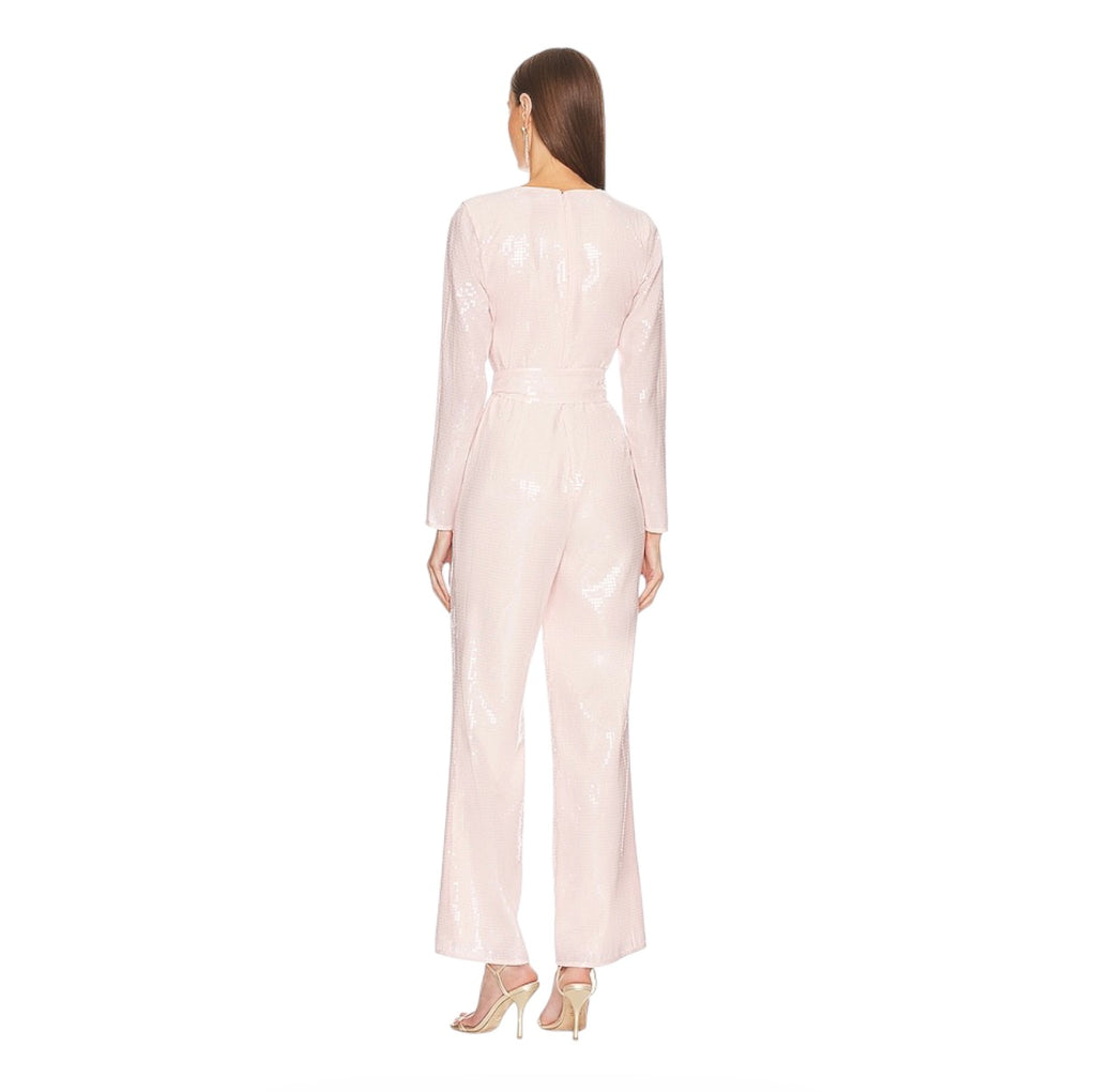 Lovers and Friends Leighton Sequin Jumpsuit Champagne Pink Size Small