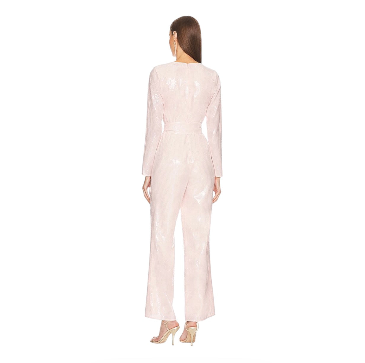 Lovers and Friends Leighton Sequin Jumpsuit Champagne Pink Size Small