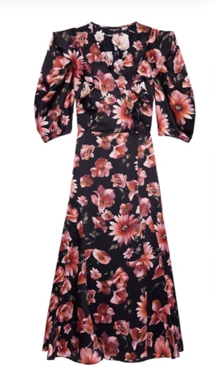 THE KOOPLES
Women's Floral Puff-sleeve
Dress In Black Kooples sz 4 US Small 
$498