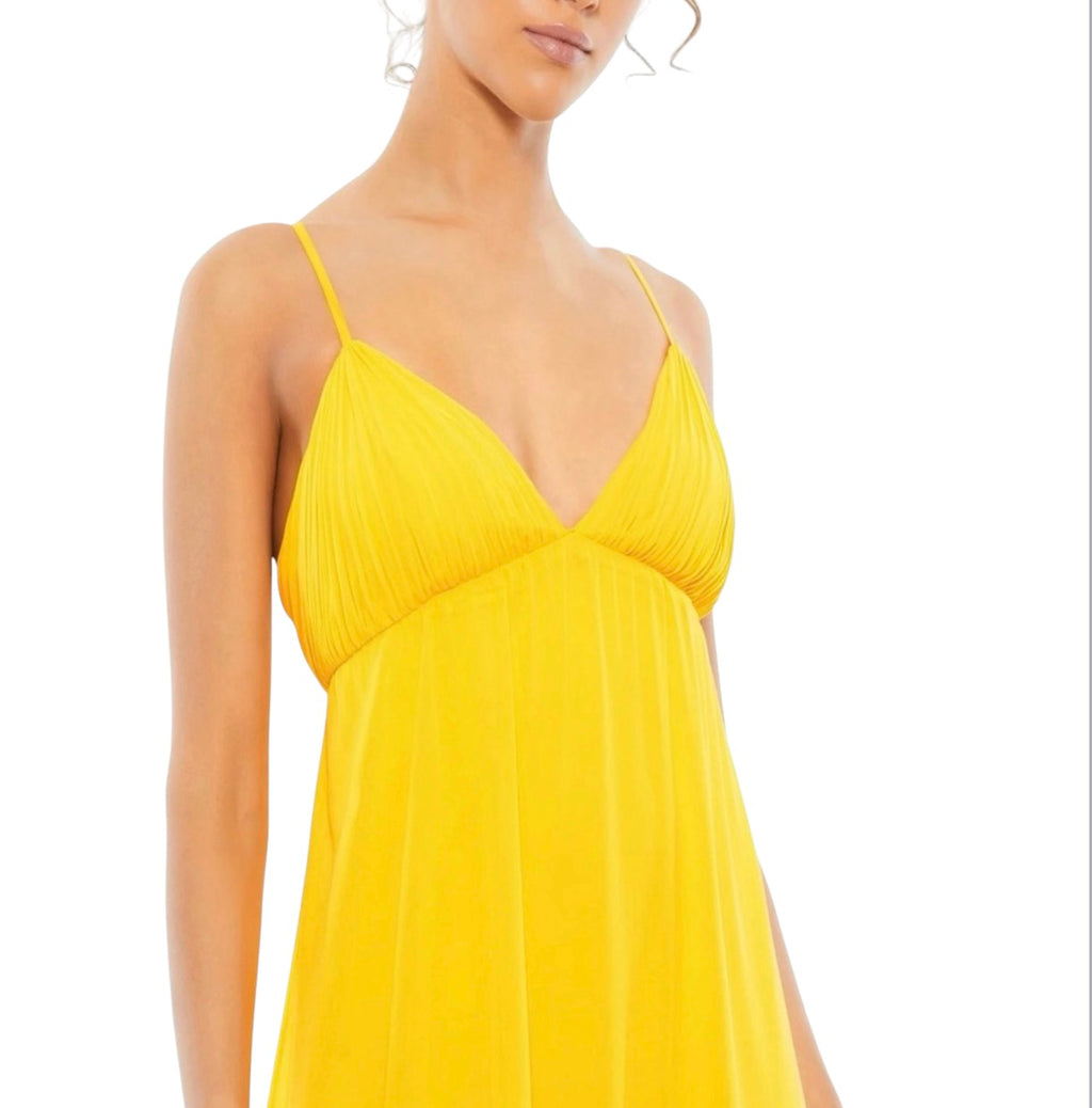 IEENA FOR MAC DUGGAL Mango Chiffon Babydoll Mini Dress Style 70194 Sz 2