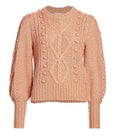 Joie Bia Cable-Knit Puff-Sleeve Sweater in Ginger Sz Small $348