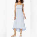 Theory Women's Flap Midi Dress in Breeze Eco Crunch Wash Sz 0 $395