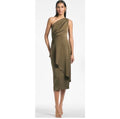 Sachin & Babi Evangeline One Shoulder Olive Midi Dress Size 2 $495